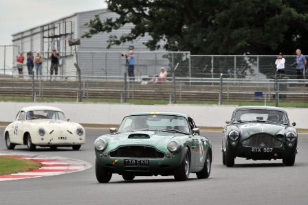 Rawe/Wilson DB4 and Gross/Woodgate DB MkIII pressing on in the RAC Pre-63 GT Race