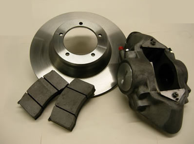 A range of brake parts.